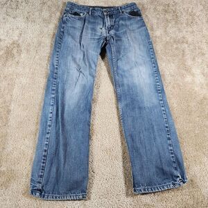 J Ferrar Jeans Mens 30x29 Blue Slim Straight Leg Distressed JF Denim Pants